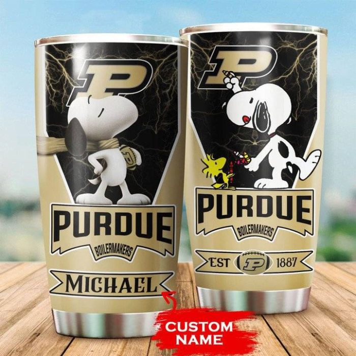 Purdue Boilermakers Tumbler Snoopy NCAA Custom Name TB0193