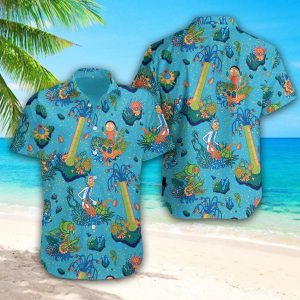 Rick And Morty Hippie Hawaiian Aloha Shirt - Hawaiian Shirt For Women Men - Hawaiian Shirt Custom HW025