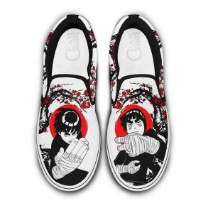 Rock Lee Slip On Shoes Custom Japan Blossom Anime Shoes