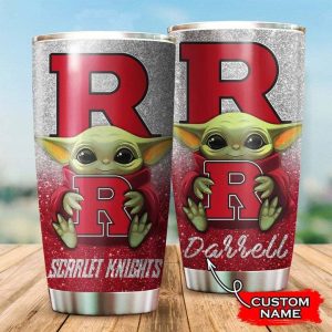 Rutgers Scarlet Knights Baby Yoda Custom Name Tumbler TB0602