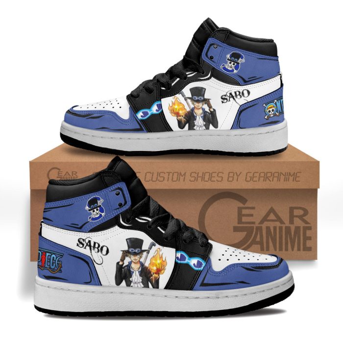 Sabo Kids Sneakers Custom Anime One Piece Kids Jordan 1 Shoes