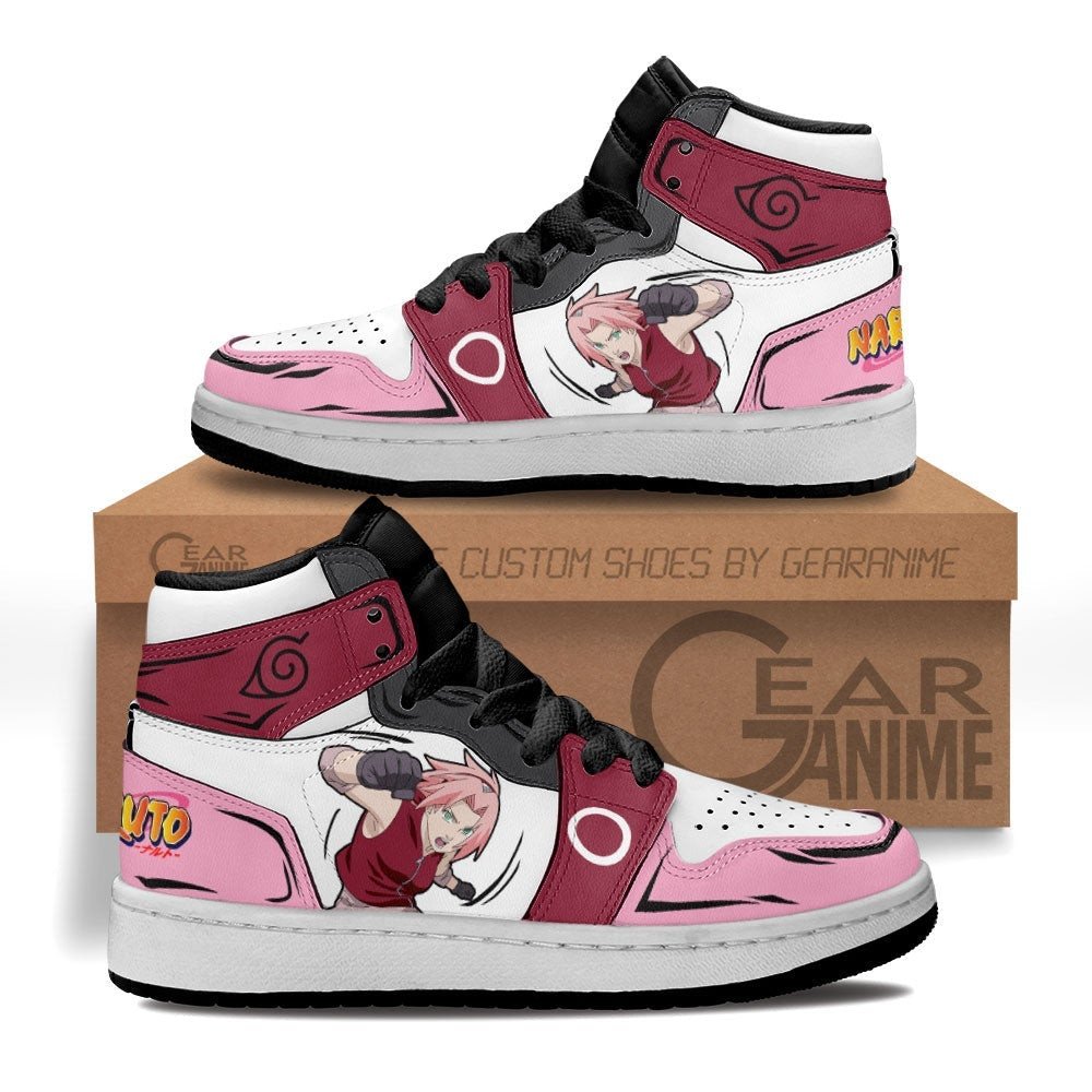 Sakura Haruno Kids Sneakers Custom Anime Nrt Kids Jordan 1 Shoes