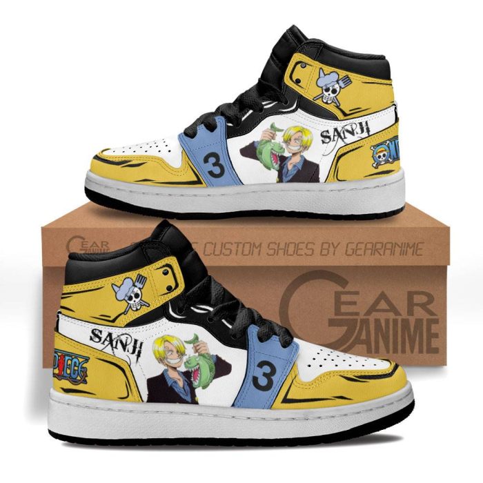 Sanji Kids Sneakers Custom Anime One Piece Kids Jordan 1 Shoes