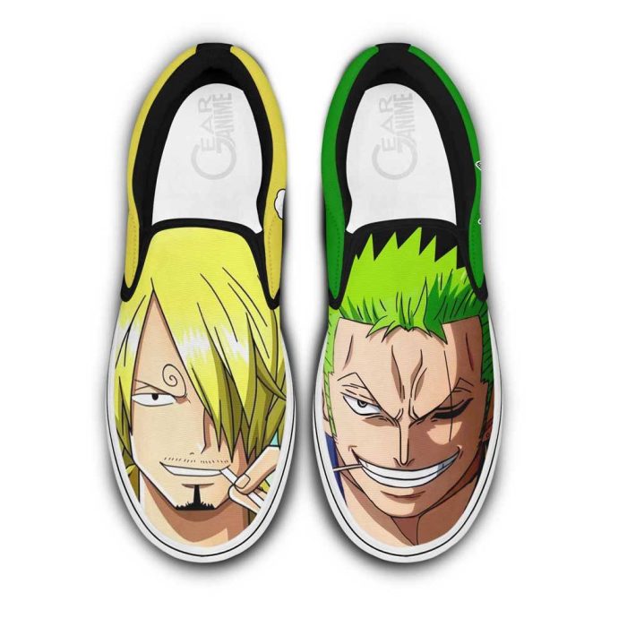 Sanji and Zoro Slip On Shoes Custom Anime One Piece Shoes