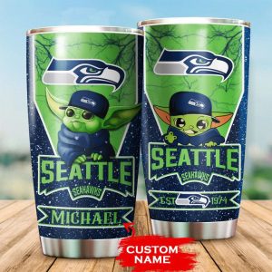 Seattle Seahawks Tumbler Baby Yoda NFL Custom Name TB0634