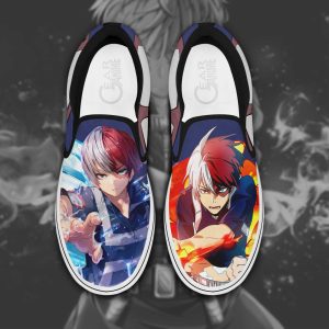 Shoto Todoroki Slip On Shoes My Hero Academia Custom Anime Shoes