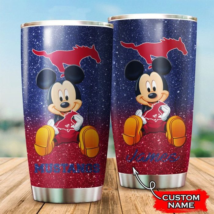 Smu Mustangs Mickey Custom Name Tumbler TB0104