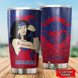 Smu Mustangs Wonder Woman Custom Name Tumbler TB1339