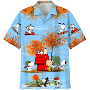 Snoopy Autumn Time Hawaiian Shirt 020801 Beach Shirt Fashion Summer Fan Hot Design Figure Space