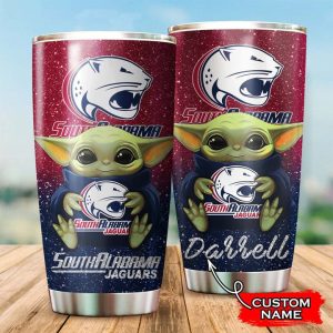 South Alabama Jaguars Baby Yoda Custom Name Tumbler TB0411