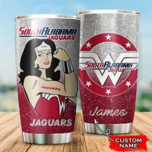 South Alabama Jaguars Wonder Woman Custom Name Tumbler TB1423