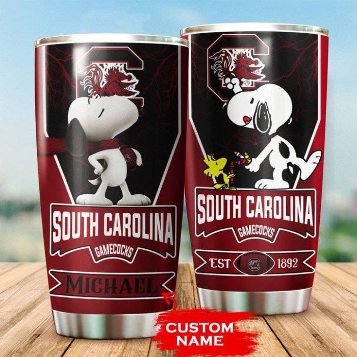 South Carolina Gamecocks Tumbler Snoopy NCAA Custom Name TB0059