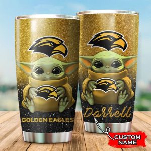 Southern Miss Golden Eagles Baby Yoda Custom Name Tumbler TB0653