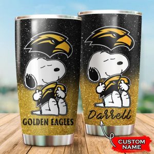 Southern Miss Golden Eagles Snoopy Custom Name Tumbler TB1657