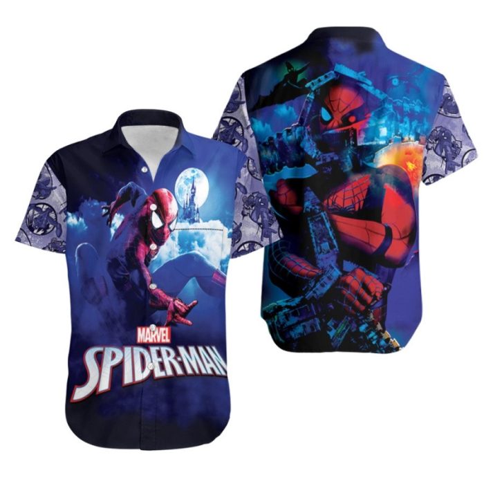 Spider Man No Way Home The Night Sky The Friendly Neighbor Spider Man 3D Gift For Spider Man Fans Hawaiian Shirt