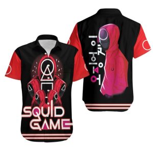 Squid Game Circle Triangle Square Logo Red Guards Squid Game Soldier K Drama Series Survival Squid Game gift for Squid Game fans Hawaiian Shirt