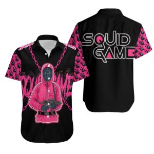 Squid Game Red Guards Triangle Logo Squid Game Soldiers Korean Movie Series gift for Squid Game fans Squid Game players Hawaiian Shirt