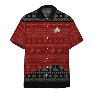 Star Trek The Next Generation 1987 Red Ugly Christmas Hawaiian Shirt - Hawaiian Shirts For Men Women - Custom Hawaiian Shirts