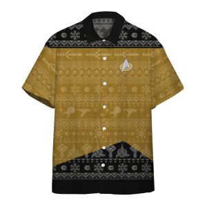 Star Trek The Next Generation 1987 Yellow Ugly Christmas Hawaiian Shirt - Hawaiian Shirts For Men Women - Custom Hawaiian Shirts