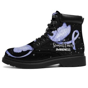 Stomach Cancer Awareness Boots Ribbon Butterfly Shoes