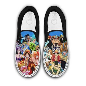 Straw Hat Pirates Slip On Shoes Custom Anime One Piece Shoes