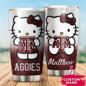 Texas A&M Aggies Hello Kitty Custom Name Tumbler TB0185