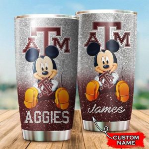 Texas A&M Aggies Mickey Custom Name Tumbler TB0312
