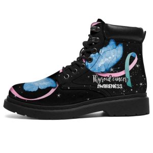 Thyroid Cancer Awareness Boots Butterfly Shoes