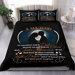 To My Husband Moon Bedding  Duvet Cover And Pillowcase Set