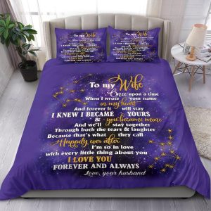 To My Wife Galaxy Bedding  Duvet Cover And Pillowcase Set