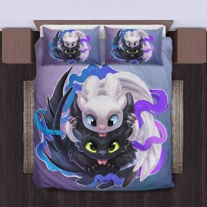 Toothless And The Light Fury Bedding Set Duvet Cover Pillowcase