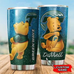 Tulane Green Wave Pooh Custom Name Tumbler TB0201