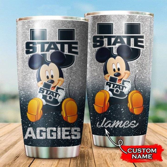 Utah State Aggies Football Mickey Custom Name Tumbler TB0300