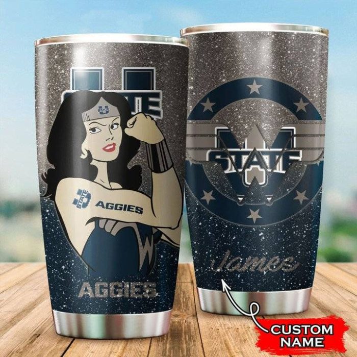 Utah State Aggies Football Wonder Woman Custom Name Tumbler TB1916