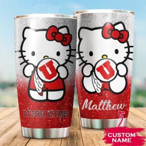 Utah Utes Hello Kitty Custom Name Tumbler TB0095