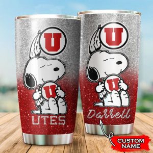 Utah Utes Snoopy Custom Name Tumbler TB1344