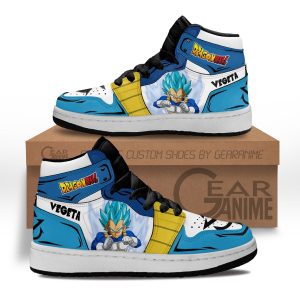 Vegeta Blue Kids Sneakers Custom Anime Dragon Ball Kids Jordan 1 Shoes