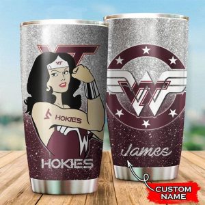 Virginia Tech Hokies Wonder Woman Custom Name Tumbler TB1269