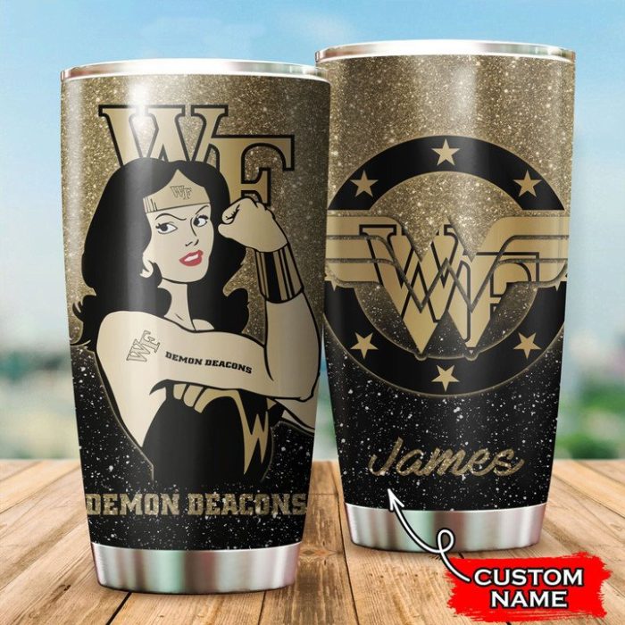 Wake Forest Demon Deacons Wonder Woman Custom Name Tumbler TB1817