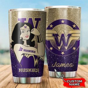 Washington Huskies Wonder Woman Custom Name Tumbler TB1584