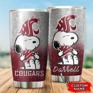 Washington State Cougars Snoopy Custom Name Tumbler TB1327