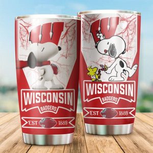Wisconsin Badgers Tumbler Snoopy NCAA TB0556