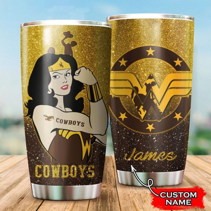 Wyoming Cowboys Wonder Woman Custom Name Tumbler TB1375