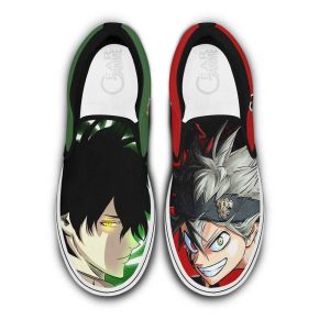 Yuno and Asta Slip On Shoes Custom Anime Black Clover Shoes