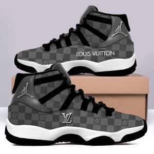 Best Louis Vuitton Grey Air Jordan 11 Custom Sneakers Shoes JD110195