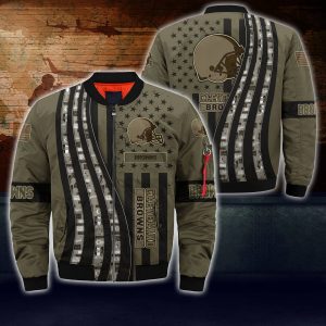 Cleveland Browns NFL Bomber Jacket Camo For This Season BBJ3507