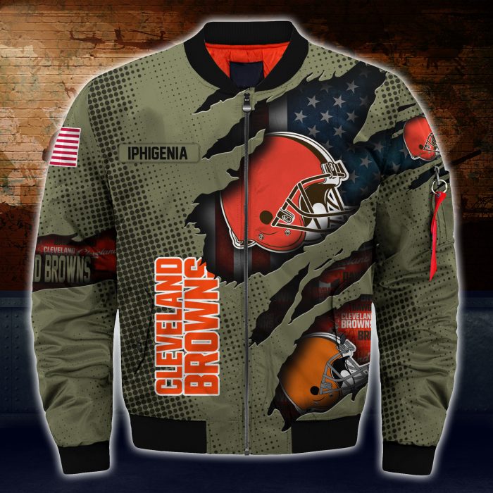 Cleveland Browns NFL Custom Bomber Jacket BBJ3479