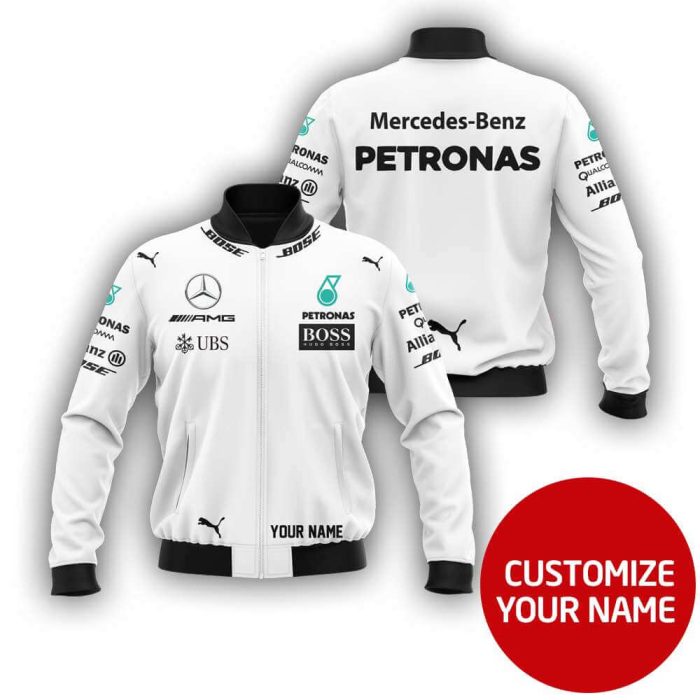 Custom Name Bomber Jacket Mercedes 3D Spring Autumn Casual Jacket Car Sports For Racer Biker BBJ3270