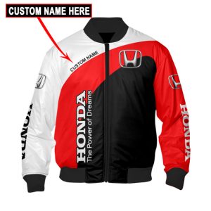 Custom Name Honda 3D Spring Autumn Casual Jacket Pilot Bomber Jacket For Racer Biker BBJ3183
