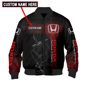 Custom Name Honda 3D Spring Autumn Casual Jacket Pilot Bomber Jacket For Racer Biker BBJ3223
